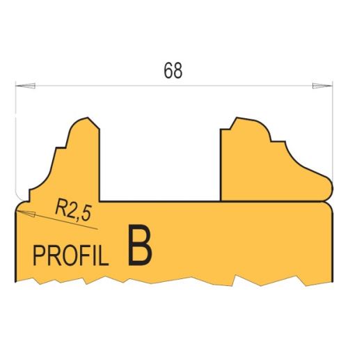 Sada nožů HL (profil+kontraprofil), na domovní dveře bez čepování