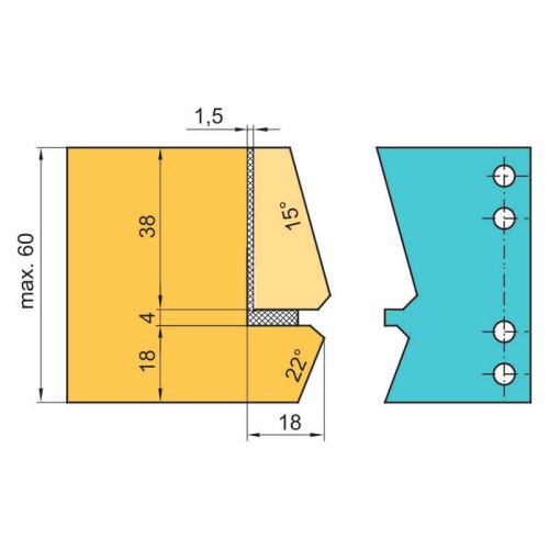 SADA FRÉZ NA OKENNÍ KŘÍDLO s VBD - DITHERM,  IZOL.D250 s pevným profilem