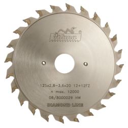 Předřezový kotouč PKD - skládaný 125x2,8-3,6x20  5373.1 12+12 FZ - DIA 5,0 mm