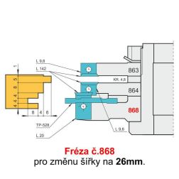 Fréza č. 868 pro obložkové zárubně s VBD - změna na 26mm