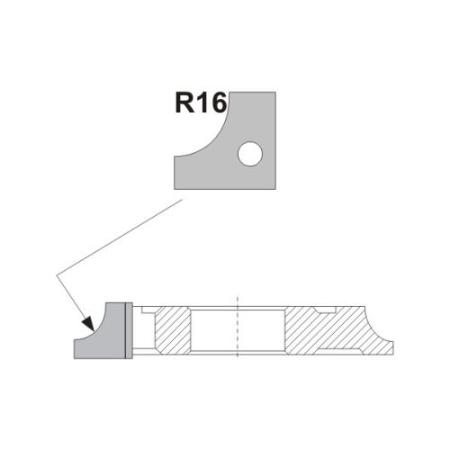 VBD pro frézu rádiusovou 572 - čtvrtkruhová vydutá