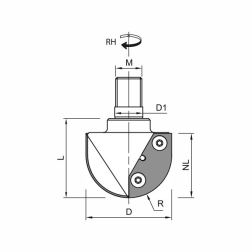 Kulová fréza modelářská s VBD R26  52x39/50 M16 - CNC (1)