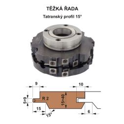 Sada fréz na pero a drážku s VBD 560 CF  160x40 / 4z - Tatranský profil 15° - TĚŽKÁ ŘADA