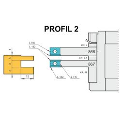Frézy na obložkové zárubně s VBD - profil 2, 162x70x30(40), 22mm