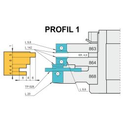 Frézy na obložkové zárubně s VBD - profil 1, 166x70x30(40), 26mm