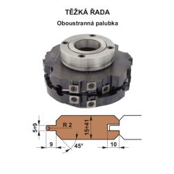 Sada fréz na pero a drážku s VBD 560 CF  160x40 / 4z - Oboustranná palubka - TĚŽKÁ ŘADA