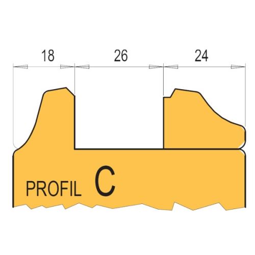 Sada nožů HL (profil+kontraprofil), na domovní dveře bez čepování