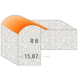 Fréza profilová na hrany CORIAN SK R8,0  25,4x22,2  d=12mm, B=15,87_(3)