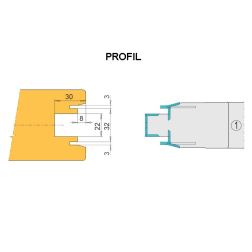 Posuvné dveře HS portál  190x44x30(40) VBD - profil
