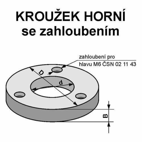 Kroužek horní   65 x 30 / 11,0 mm + 3/6/48 - OCEL