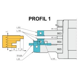 Frézy na obložkové zárubně s VBD - profil 1, 172x70x30(40), 22mm