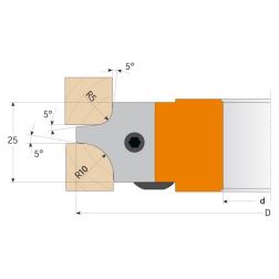 Fréza zaoblovací multirádiusová s VBD  113x25x30  R5, R10  2z  C694.003.30_(2)
