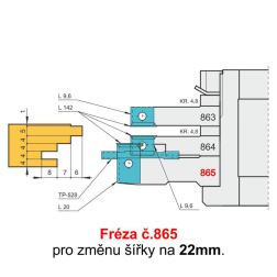Fréza č. 865 pro obložkové zárubně s VBD - změna na 22mm