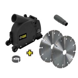 FARTOOLS Drážkovací pouzdro pro úhlovou brusku 125 mm + 2 řezné kotouče 115925